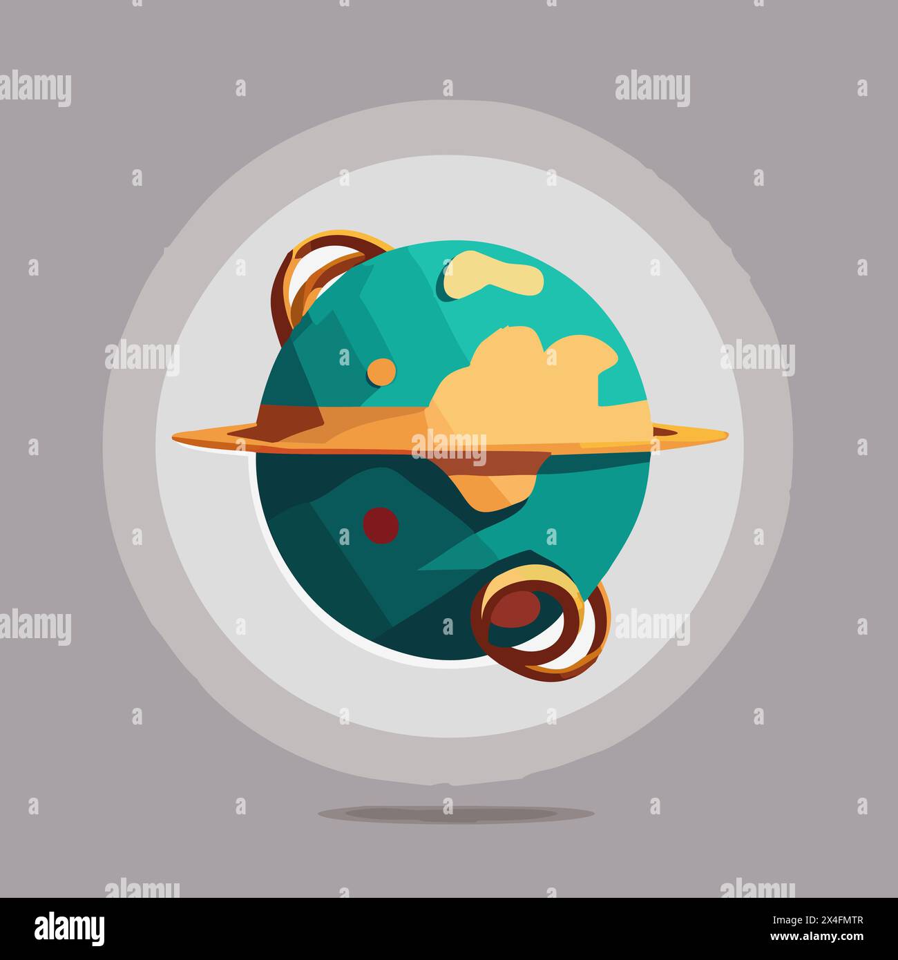 Icône planète spatiale. Illustration plate de l'icône vectorielle de planète spatiale pour la conception Web Illustration de Vecteur
