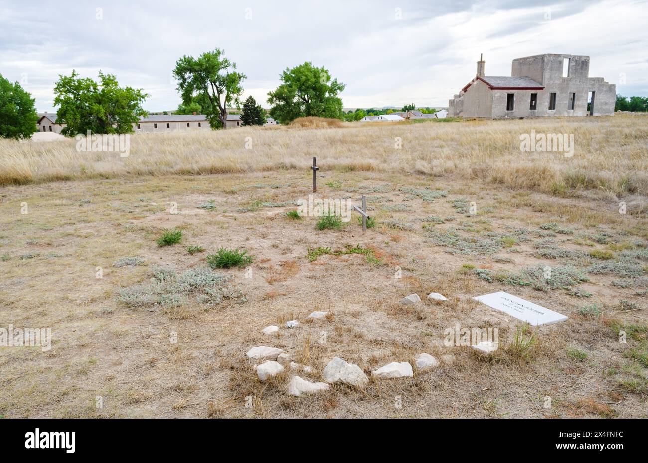 Les ruines de l'hôpital Post du site historique national de Fort Laramie, du poste de traite, du site diplomatique et de l'installation militaire dans le Wyoming, aux États-Unis Banque D'Images