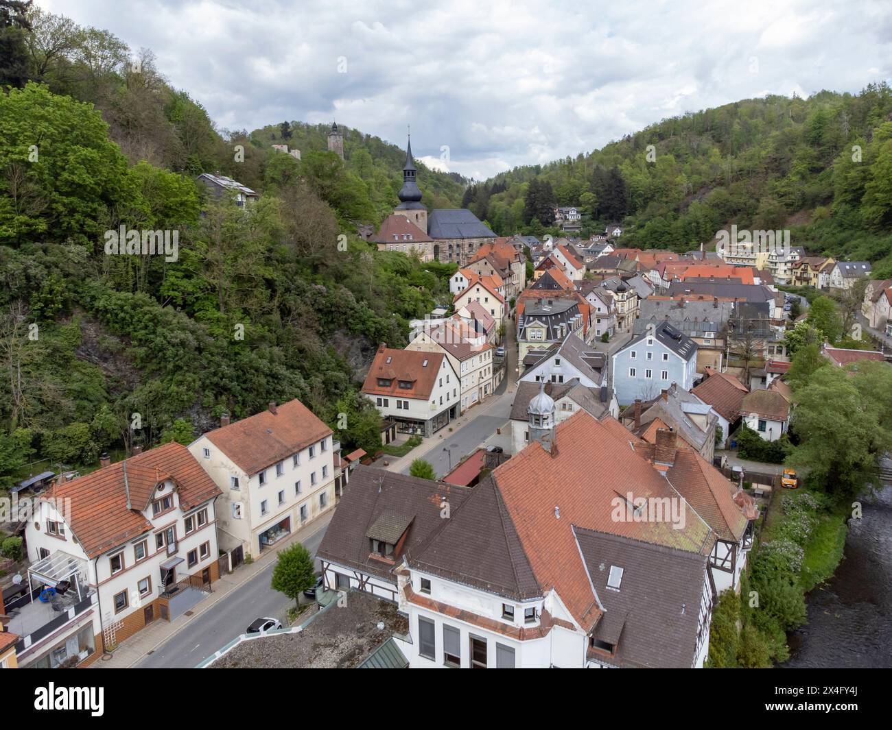 Vue de la ville Bad berneck dans le Fichtelgebirge, Bavière, Allemagne Banque D'Images