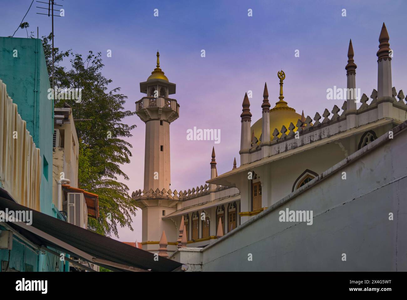 La mosquée du Sultan ou Masjid Sultan à Kampong Glam, le quartier musulman de Singapour Banque D'Images