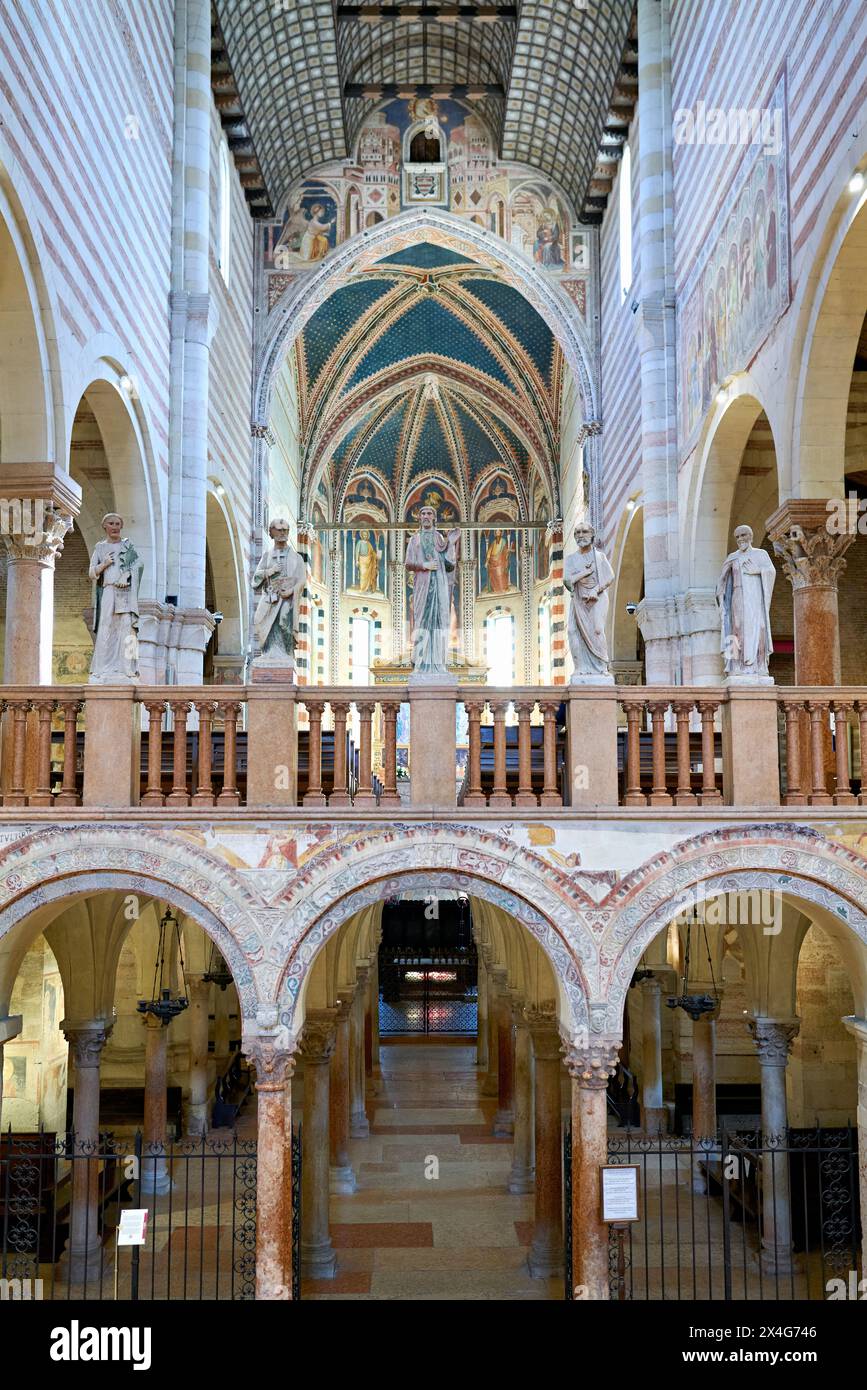 Vérone Veneto Italie. La basilique de San Zeno Banque D'Images