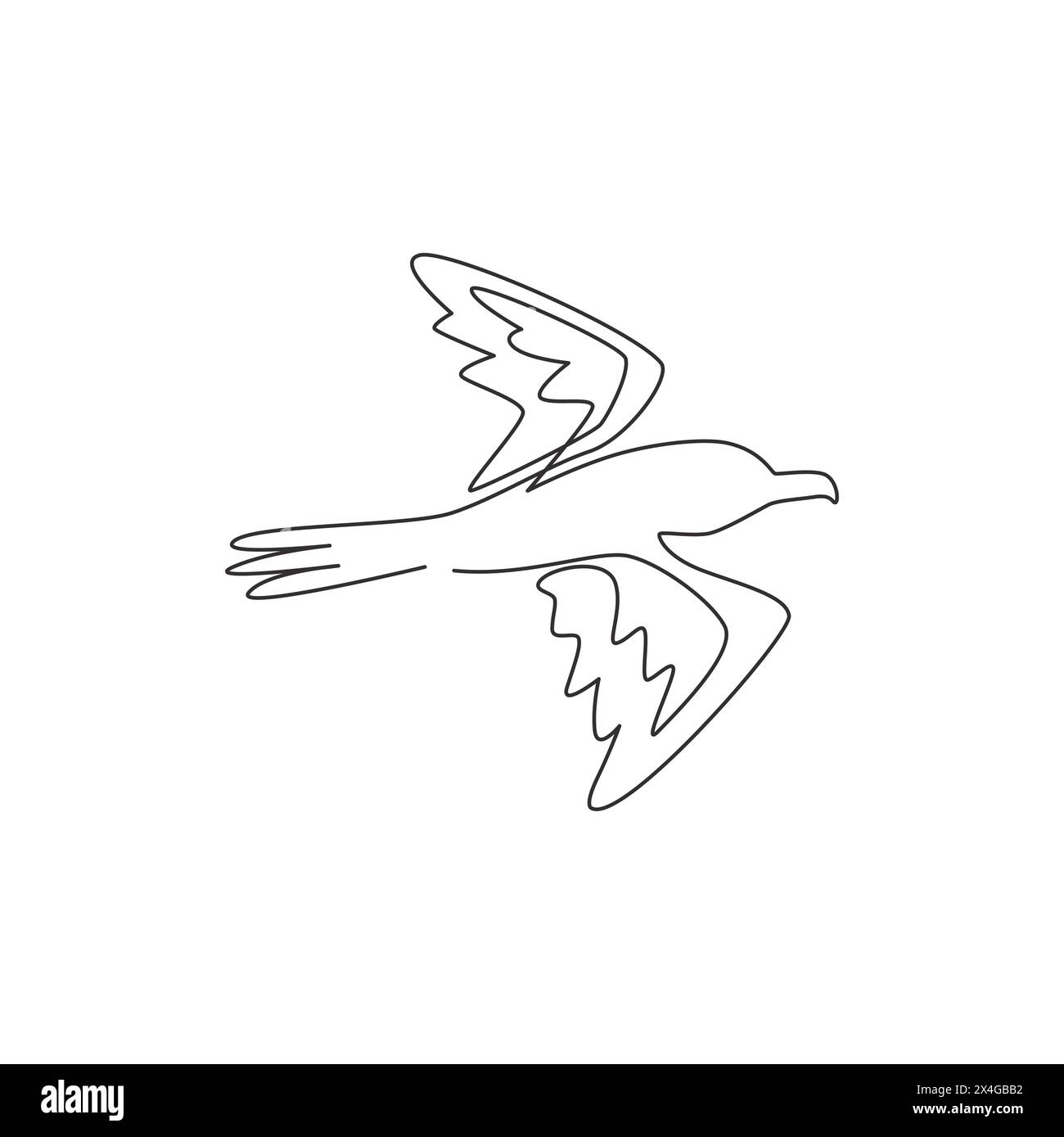 Dessin de ligne continue simple d'albatros mignon pour l'identité de logo d'entreprise. Concept adorable de mascotte d'oiseau de mer pour l'icône de marque de compagnie maritime. Moderne Illustration de Vecteur