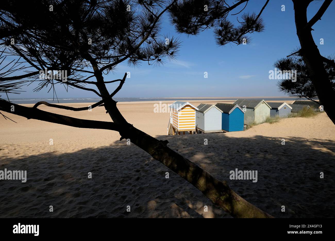 Cabines de plage de Wells-next-the-Sea, North Norfolk, Angleterre Banque D'Images