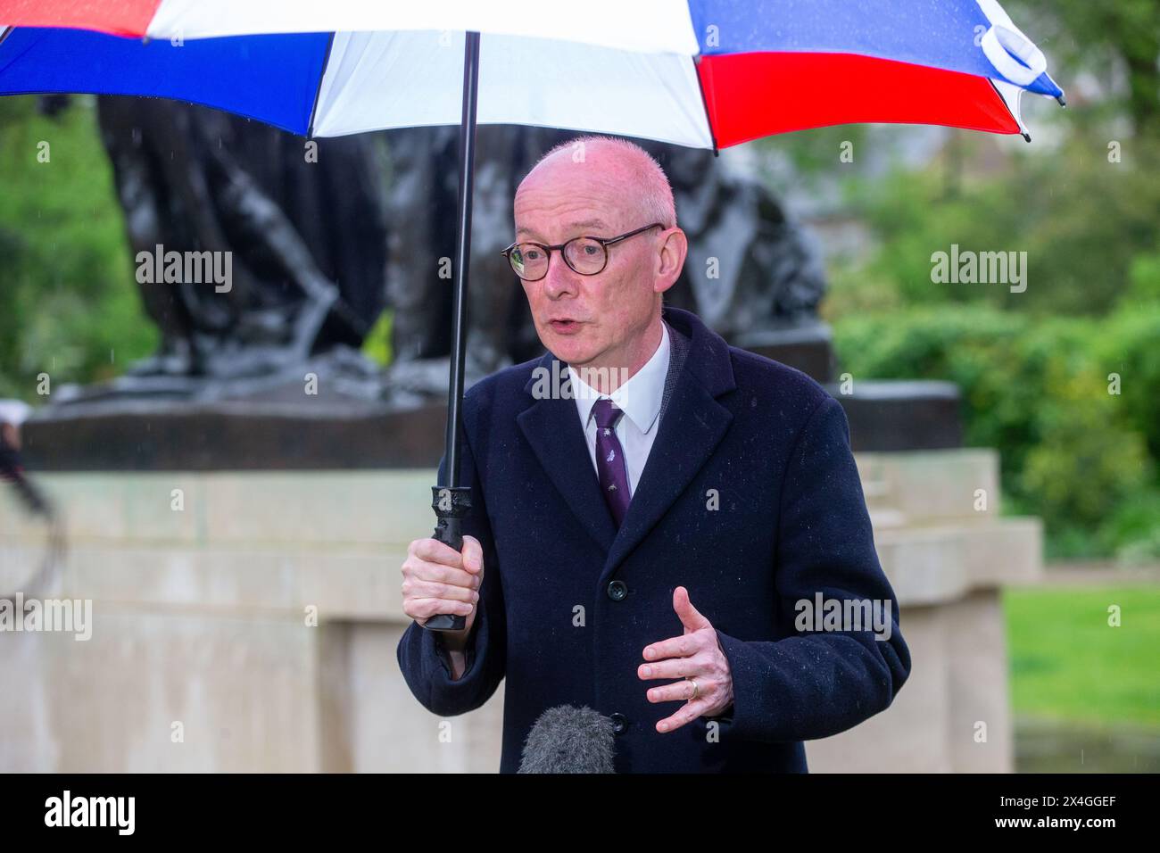 Londres, Royaume-Uni. 03 mai 2024. Pat McFadden, coordonnateur de la campagne nationale du Parti travailliste, est vu à Westminster pendant la ronde des médias du matin. Crédit : Tayfun Salci / Alamy Live News Banque D'Images