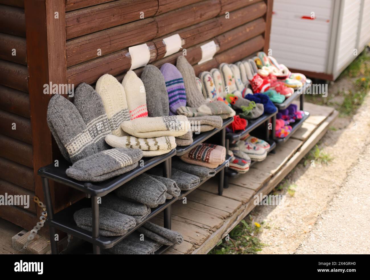 Produits tricotés faits à la main, Zlatibor - Serbie Banque D'Images