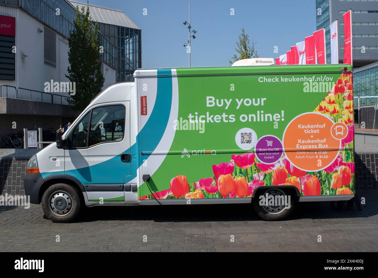 Keukenhof publicité Van à Amsterdam pays-Bas 2-5-2024 Banque D'Images