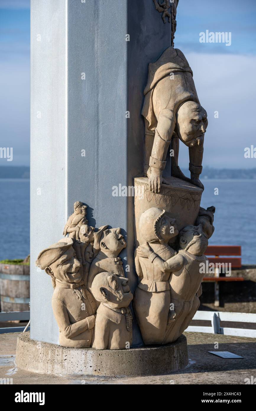 Magische Säule des Peter Lenk, Meersburg, Allemagne Banque D'Images