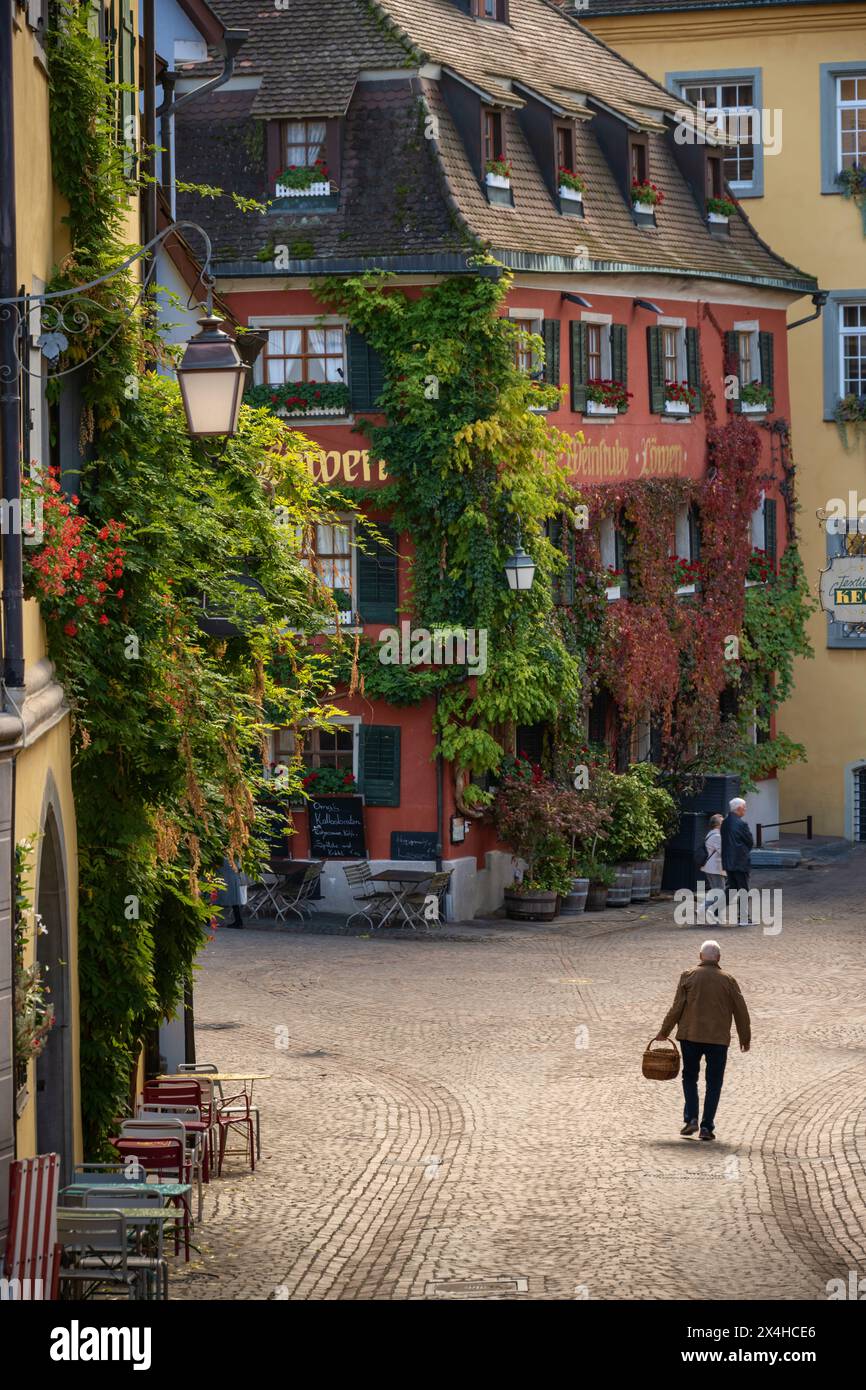 Marché, rue de l'église, Meersburg, Allemagne Banque D'Images