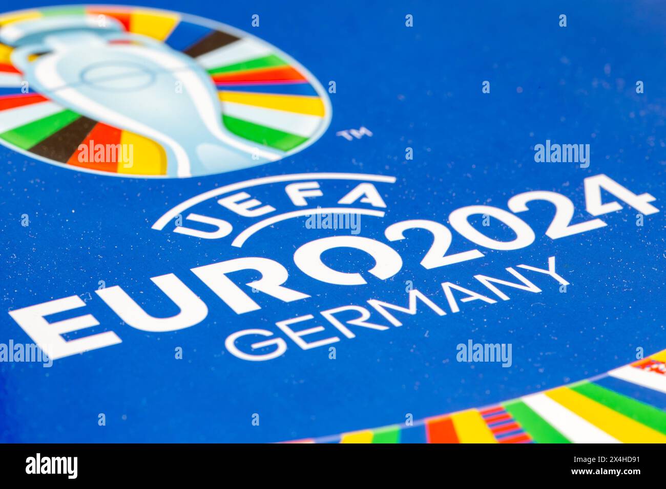 Logo UEFA-EURO 2024 : le Championnat d'Europe 2024 se déroulera en Allemagne du 14 juin 2024 au 14 juillet 2024 Banque D'Images