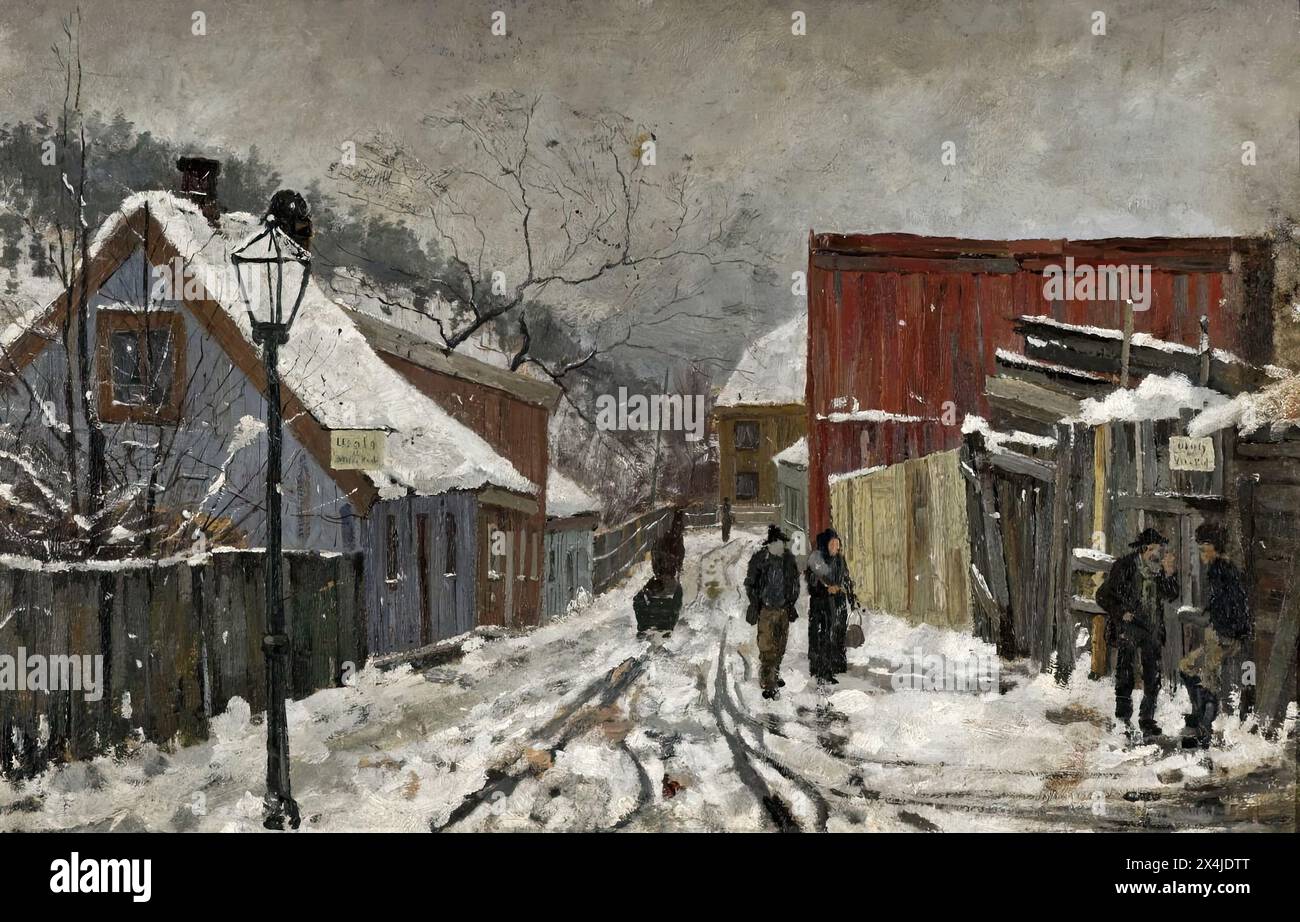Depuis Saxegårdsgate. Edvard Munch. c. 1882, Banque D'Images