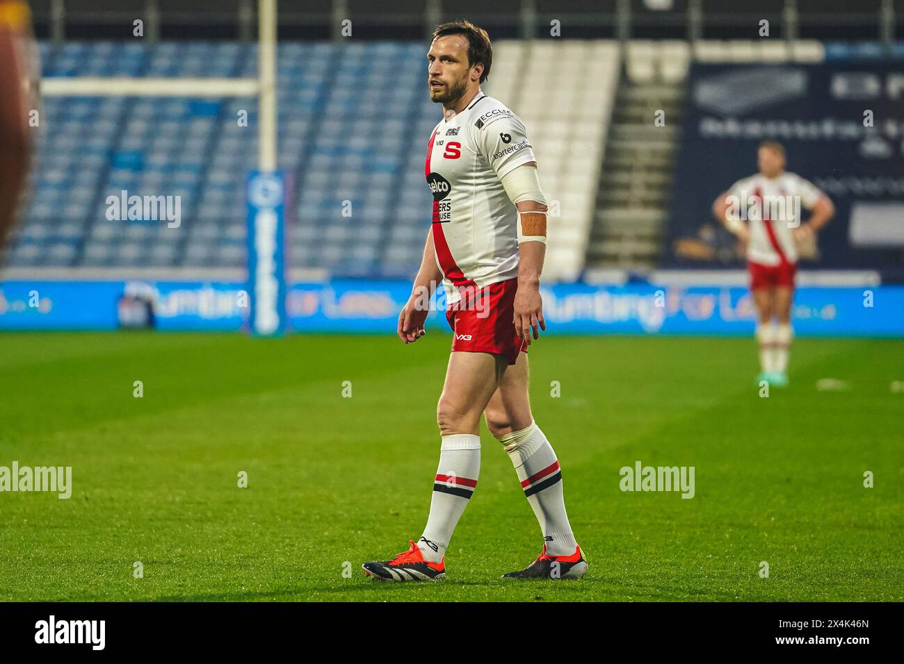 Huddersfield, Yorkshire, Royaume-Uni. 3 mai 2024. Super League Rugby : Huddersfield Giants vs Salford Red Devils au stade John Smith. JOE MELLOR pendant le match en attente de l'abandon de Huddersfield. Crédit James Giblin/Alamy Live News. Banque D'Images