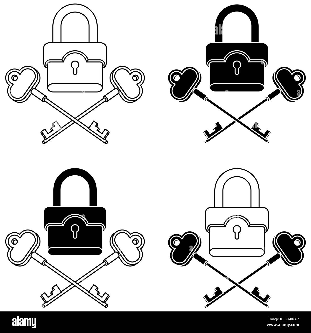 Conception vectorielle de cadenas en métal avec de vieilles clés, cadenas et clés pour serrurier Illustration de Vecteur