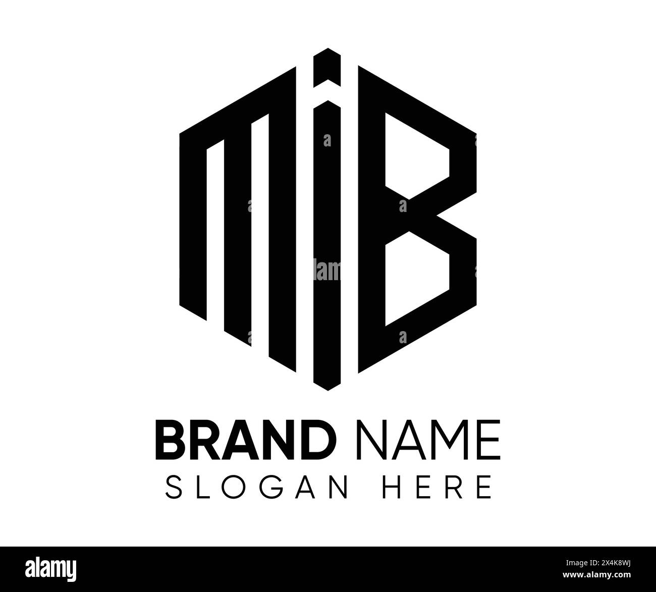 Modèle de vecteur de conception de logo M I B. Illustration de Vecteur