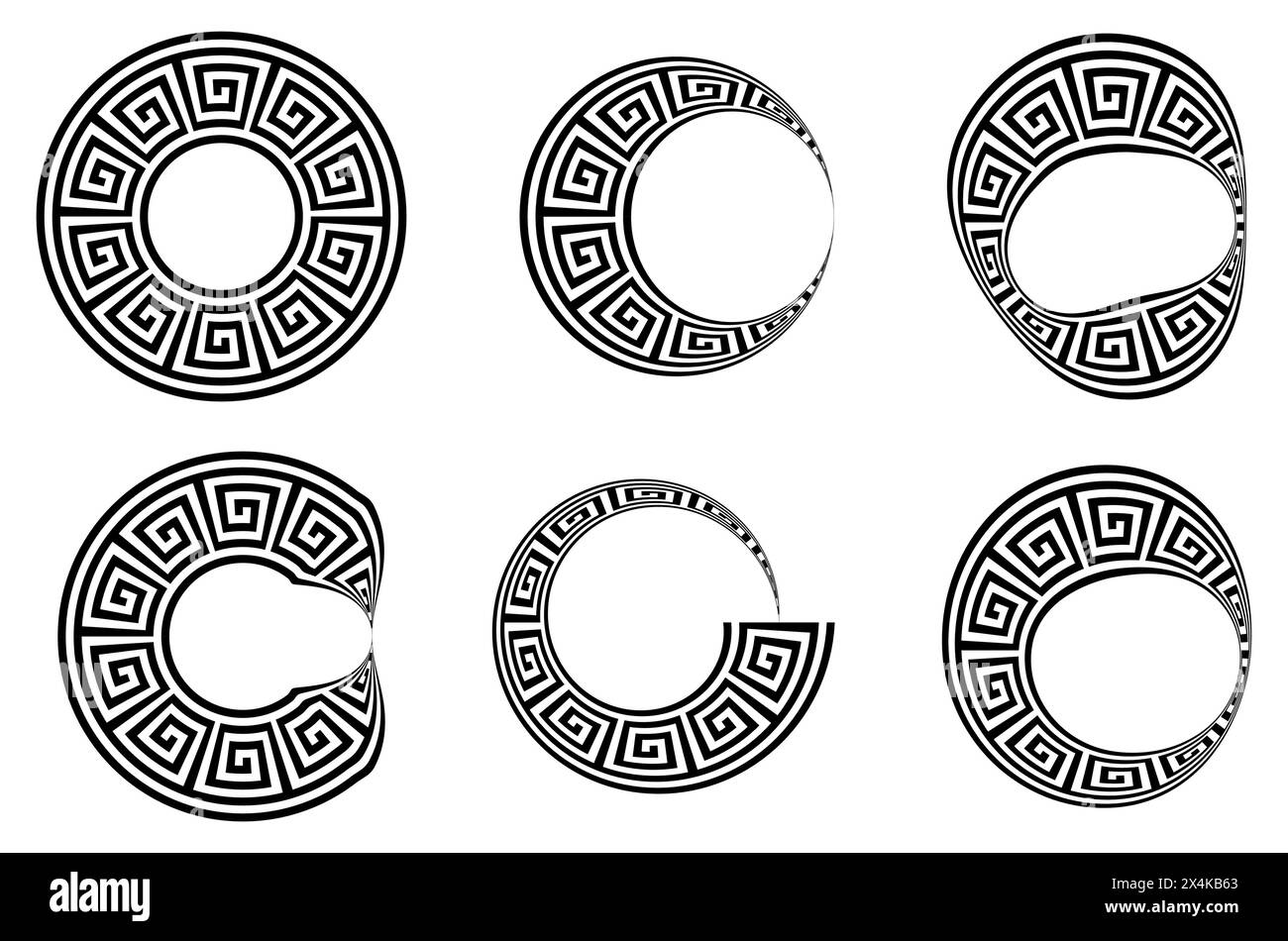 Motif de ligne sans couture circulaire grec ancien. Illustration de Vecteur