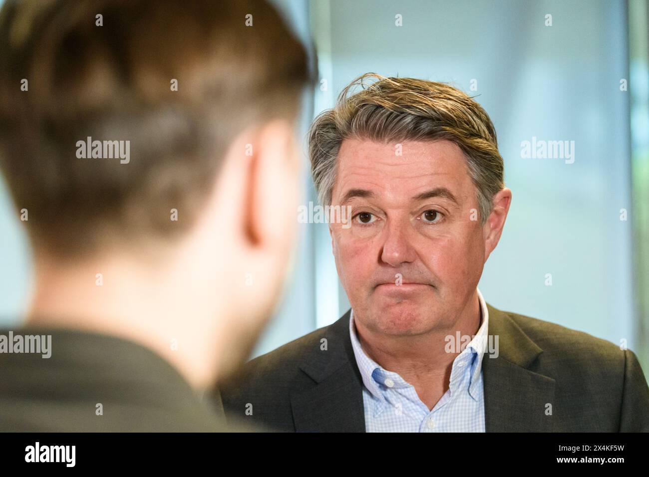 RIGA, LETTONIE. 30 avril 2024. Geir Karlsen, PDG de Norwegian. La compagnie aérienne norvégienne ouvre une base, à l'aéroport international de Riga (RIX). Banque D'Images