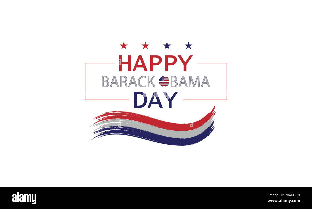 Honorer une illustration de texte du président pour Barak Obama Day Illustration de Vecteur