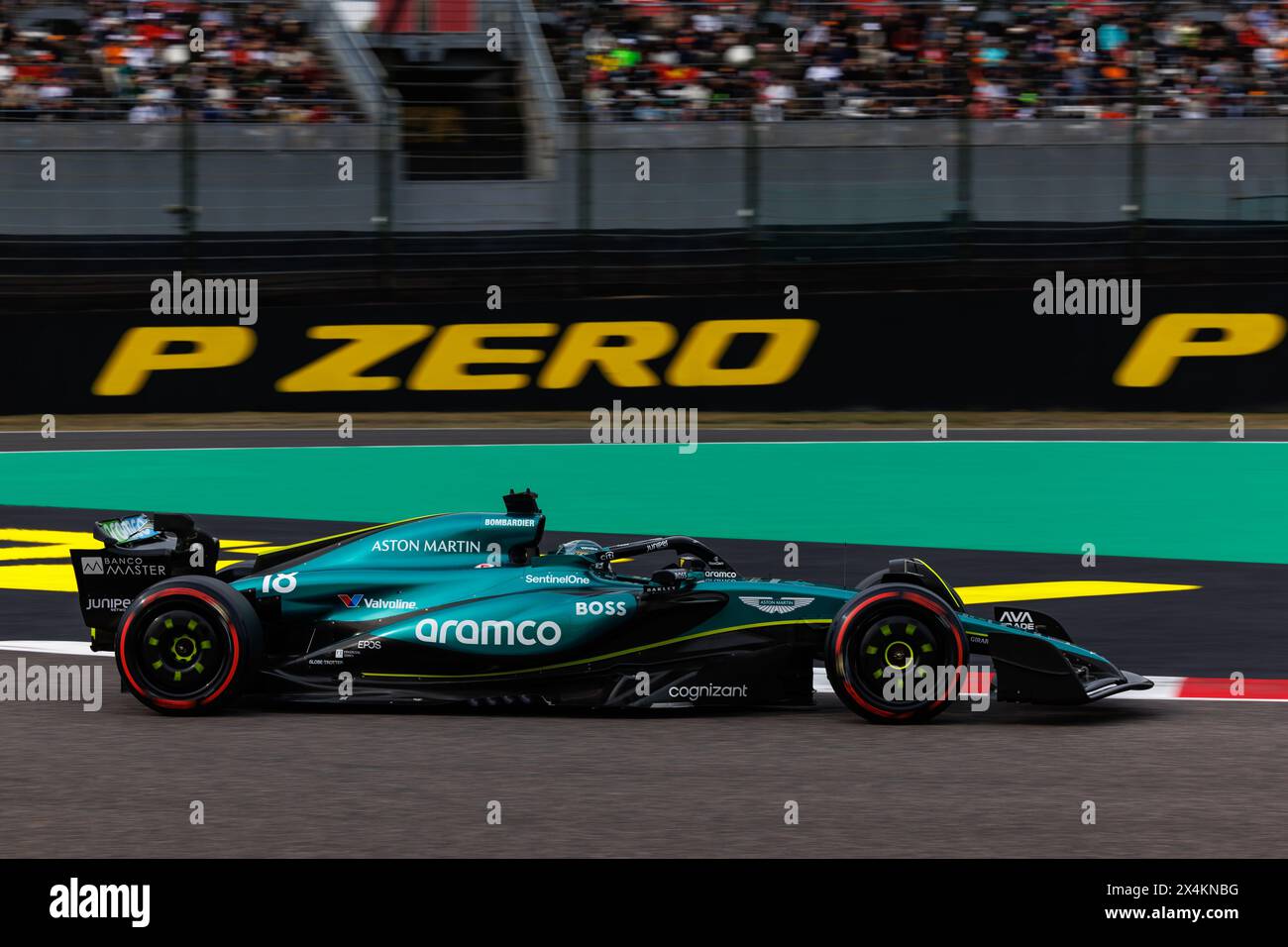 Circuit de Suzuka, 6 avril 2024 : lance Stroll (CAN) d'Aston Martin lors du Grand Prix de formule 1 du Japon 2024. Banque D'Images