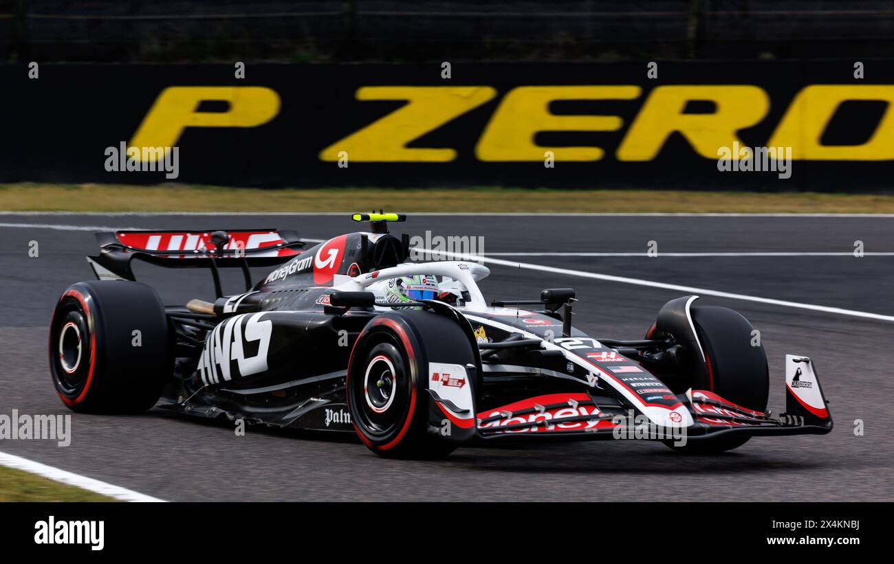 Circuit de Suzuka, le 6 avril 2024 : Nico Hulkenberg (GER) de la Haas F1 lors du Grand Prix de formule 1 du Japon 2024. Banque D'Images
