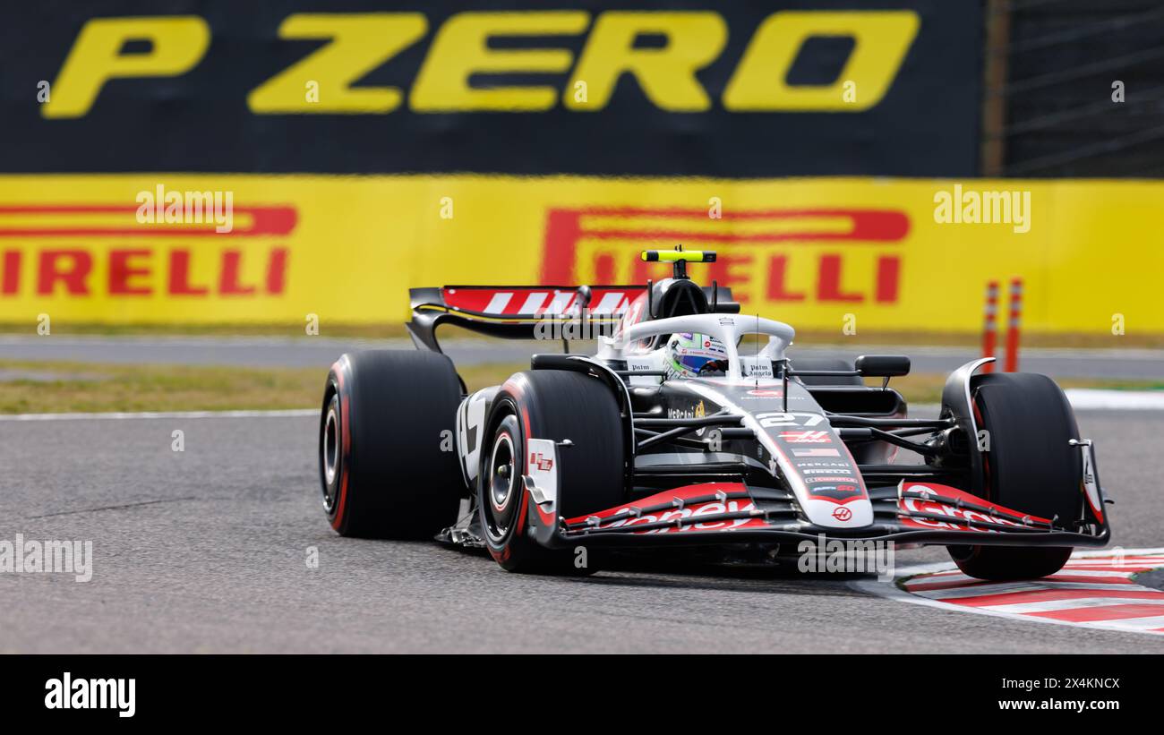 Circuit de Suzuka, le 6 avril 2024 : Nico Hulkenberg (GER) de la Haas F1 lors du Grand Prix de formule 1 du Japon 2024. Banque D'Images
