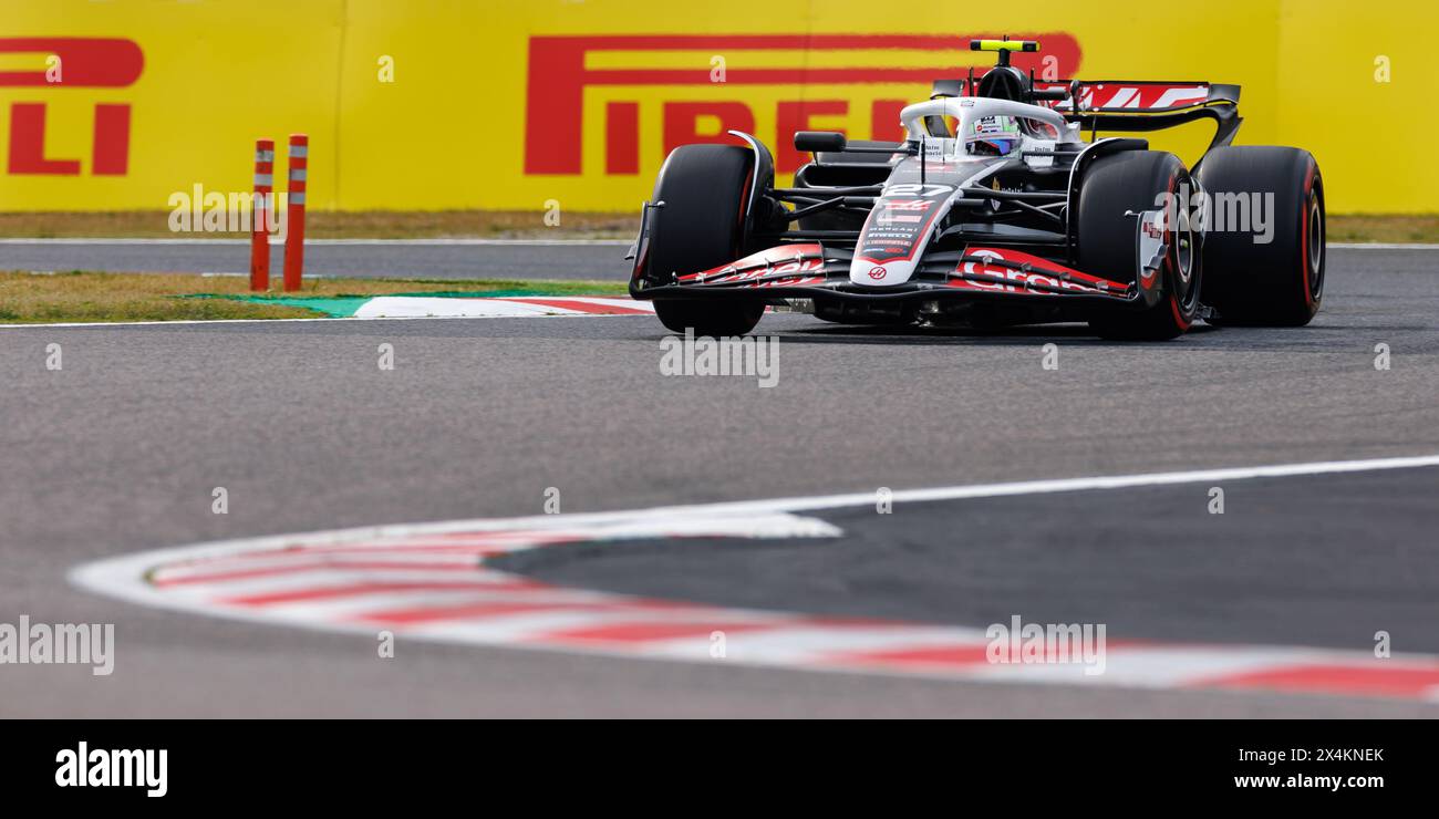 Circuit de Suzuka, le 6 avril 2024 : Nico Hulkenberg (GER) de la Haas F1 lors du Grand Prix de formule 1 du Japon 2024. Banque D'Images