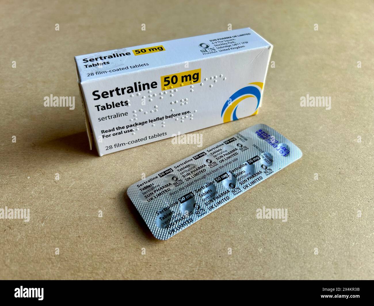 Les comprimés de sertraline Banque D'Images