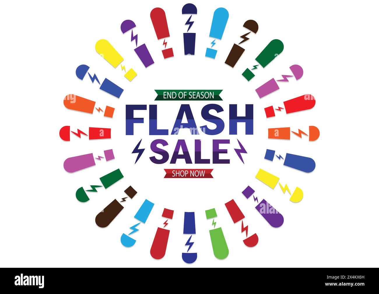 Modèle de conception de bannière de vente flash, Grande offre spéciale de vente. bannière d'offre spéciale de fin de saison. Conception de modèle de bannière Flash Sales pour les médias sociaux et Illustration de Vecteur