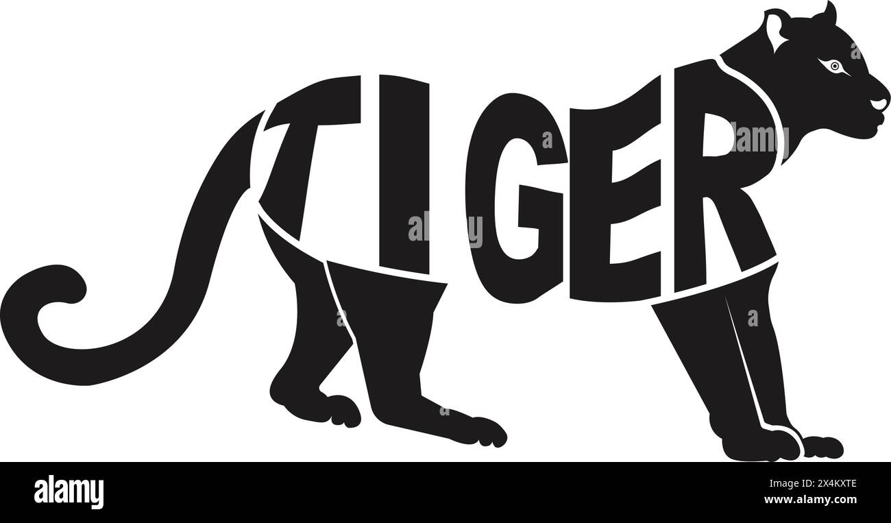 Conception de logo de tigre, modèle d'illustration vectorielle Illustration de Vecteur