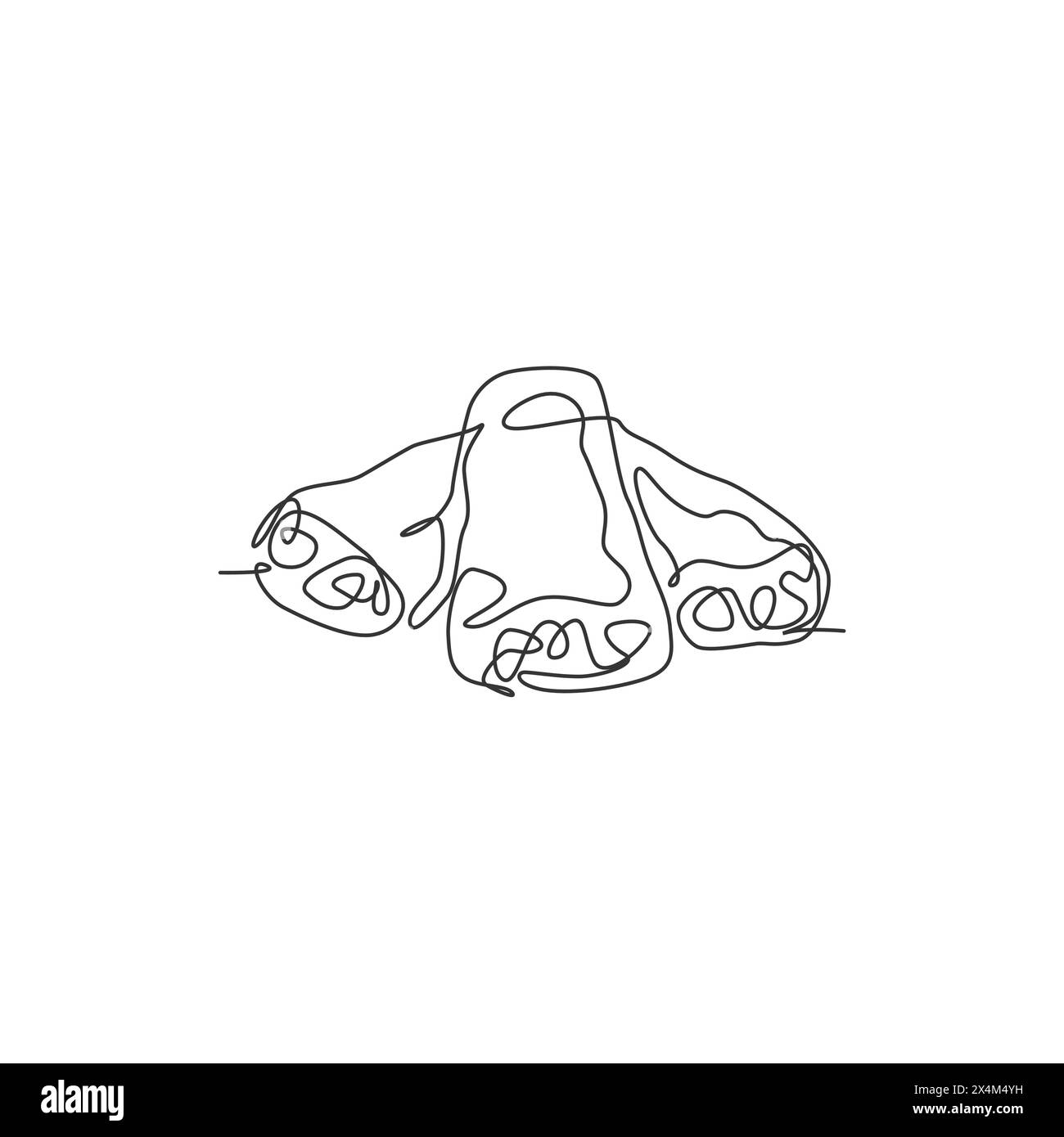 Un dessin simple ligne de l'illustration graphique vectorielle de logo de rouleau de printemps chinois frais. Menu de snack-café asiatique et concept de badge de restaurant. Moderne, suite Illustration de Vecteur