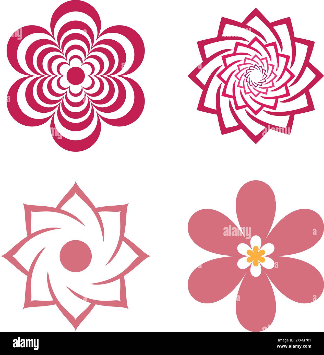 Belle conception d'illustration vectorielle de logo de fleur Illustration de Vecteur