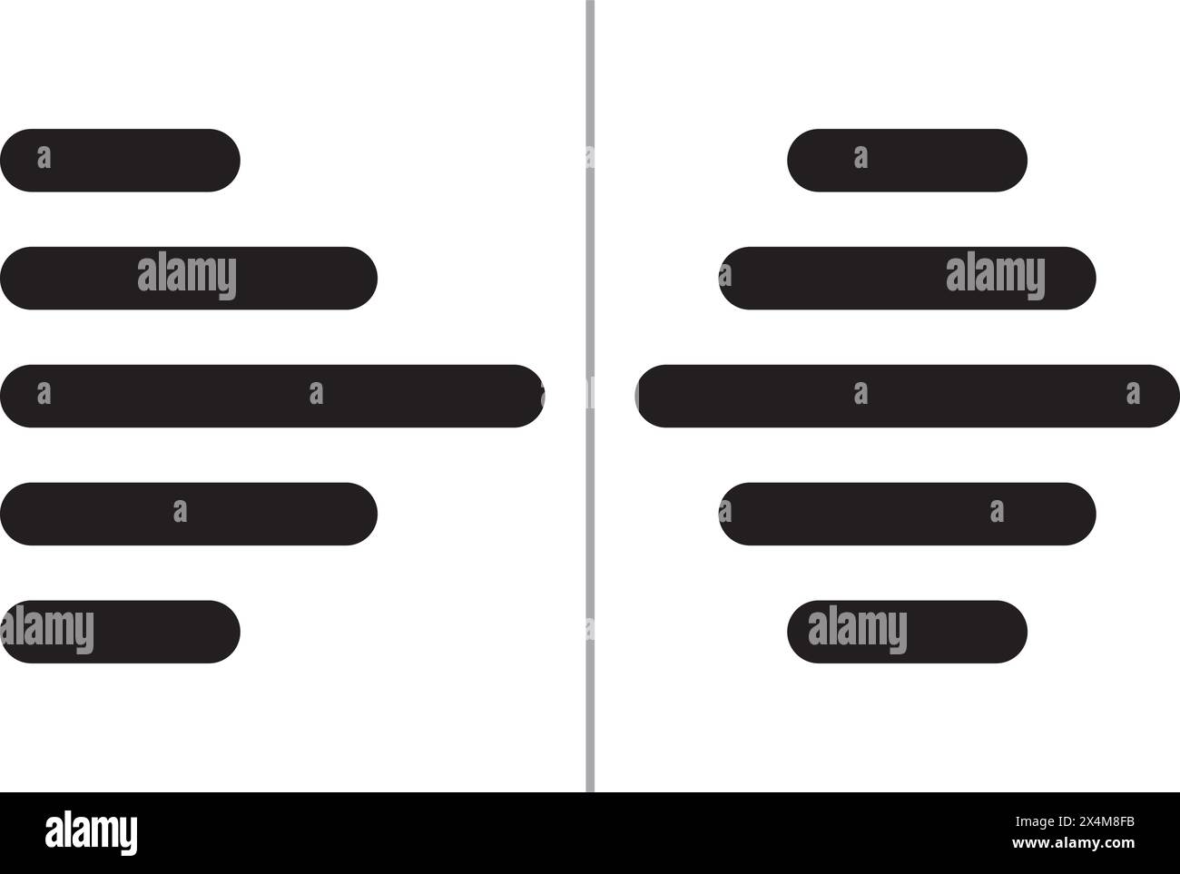 Conception de symbole d'illustration vectorielle d'icônes d'alignement Illustration de Vecteur