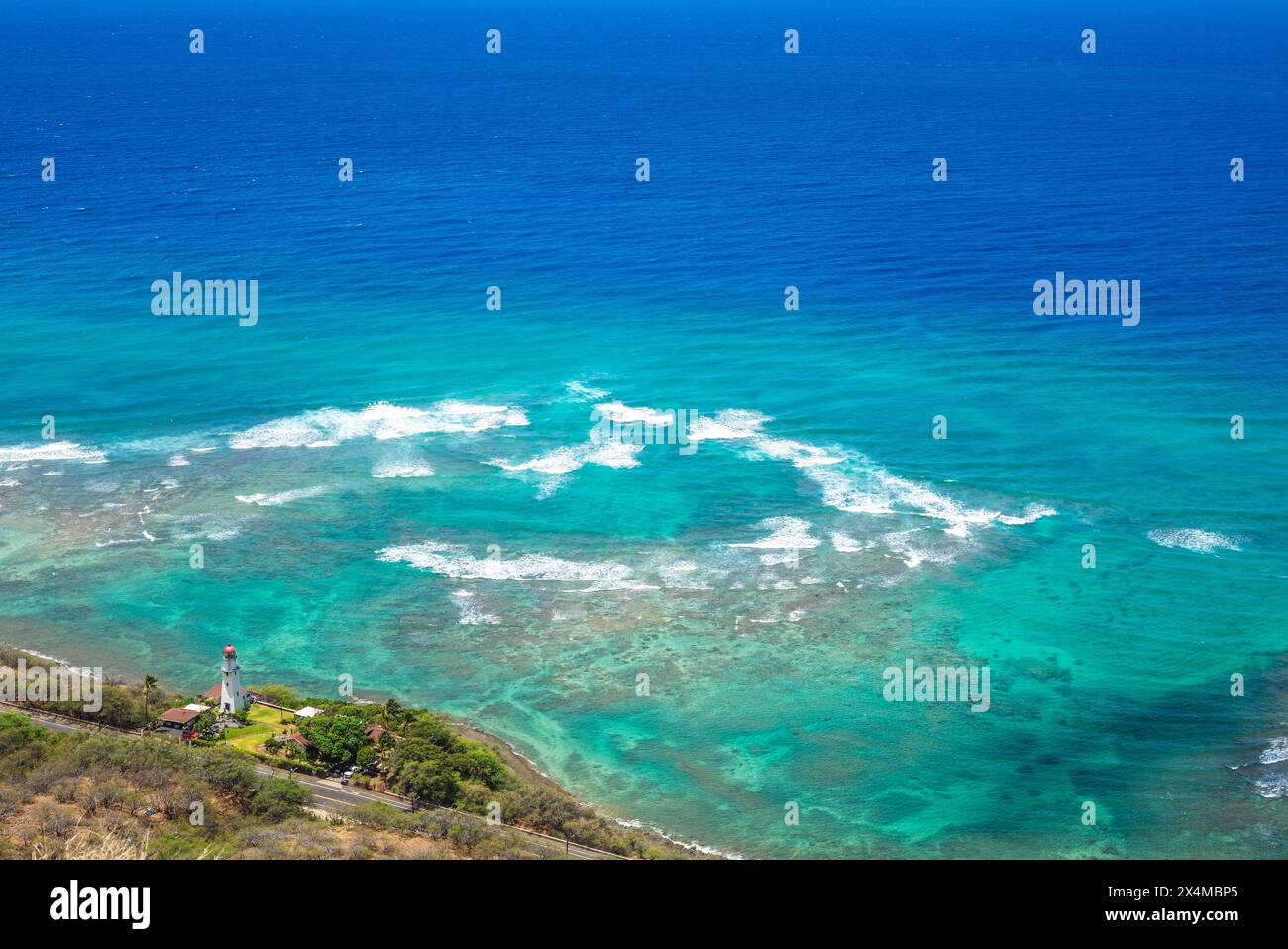 Phare de Diamond Head situé sur l'île d'Oahu à Hawaï, états-Unis Banque D'Images