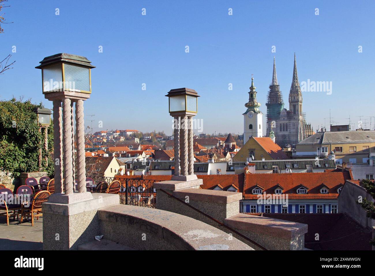 Zagreb, la capitale de la Croatie, vue panoramique Banque D'Images