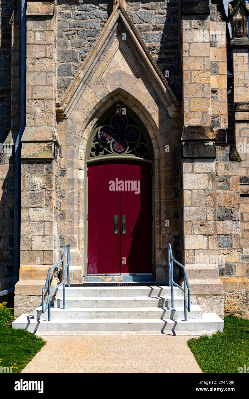 Entrée à l'église presbytérienne centrale Cambridge Ontario Canada Banque D'Images