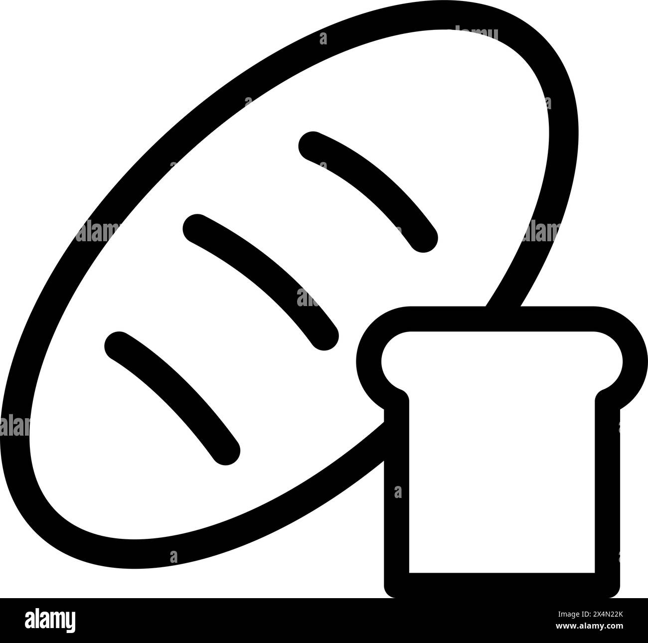 illustration vectorielle d'icône de ligne de pain isolée sur blanc Illustration de Vecteur