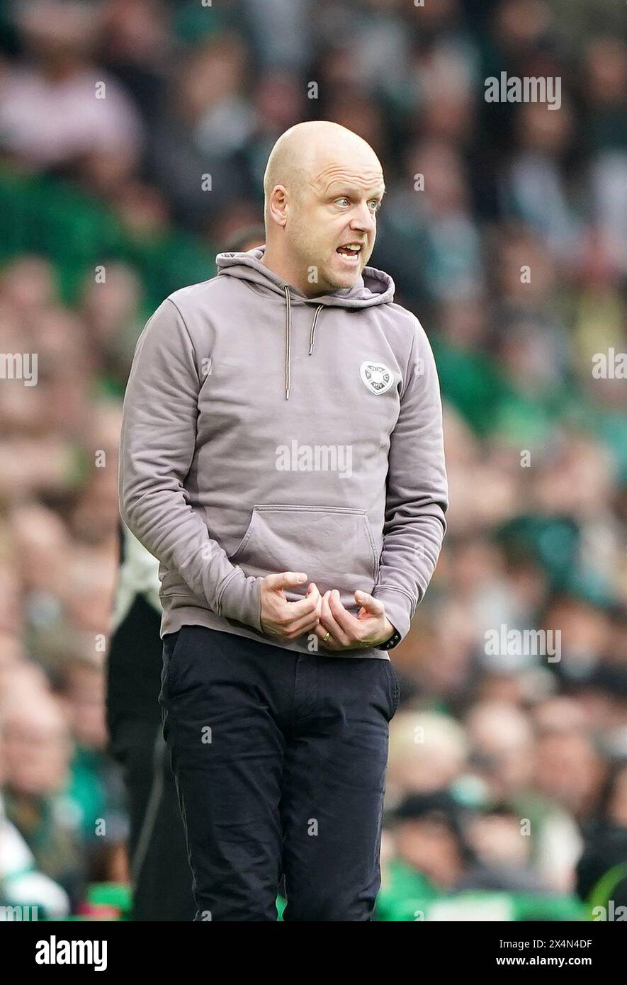 Steven Naismith, manager de Heart of Midlothian, lors du Cinch Premiership match au Celtic Park, Glasgow. Date de la photo : samedi 4 mai 2024. Banque D'Images