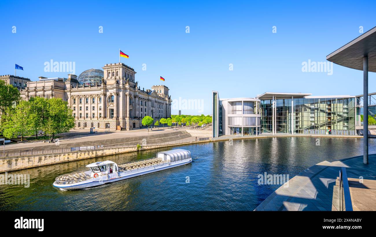 vue panoramique sur le quartier gouvernemental de berlin, allemagne Banque D'Images