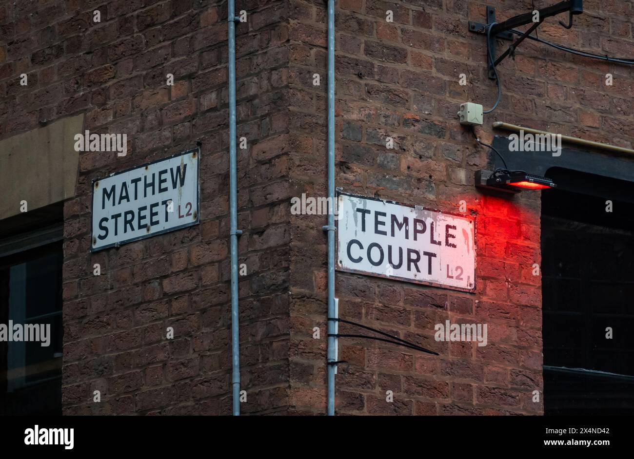 Panneaux de rue dans Cavern Quarter Liverpool Banque D'Images