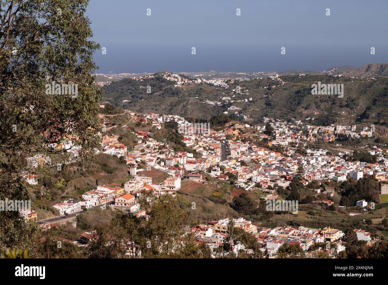 La ville de montagne de Teror à Gran Canaria Banque D'Images