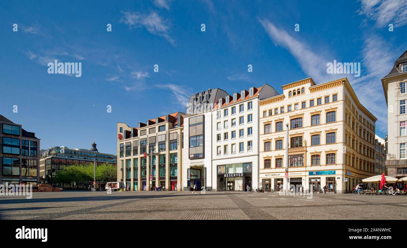 Galerie du marché et maisons de ville, marché, place du marché, Leipzig, Saxe, Allemagne, Europe Banque D'Images