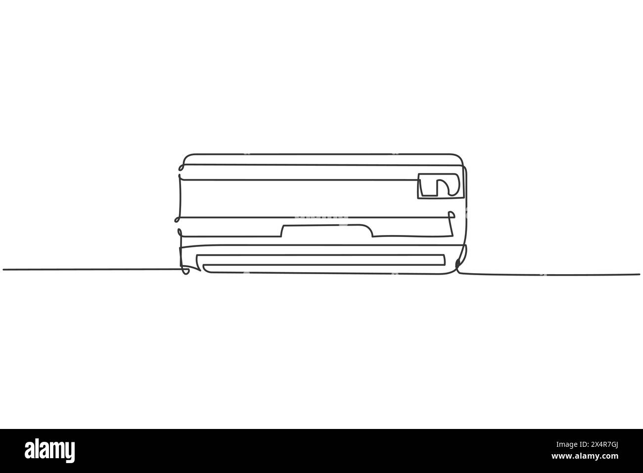 Dessin en ligne continue unique d'ustensile ménager d'un climatiseur mural. Concept d'appareil ménager de salon électronique. Design moderne à une ligne g Illustration de Vecteur