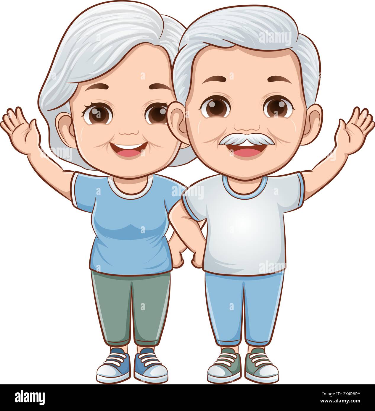 Vieux couple, heureux grand-parents jour illustration de concept Illustration de Vecteur