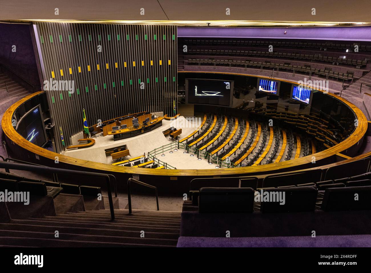 The House Floor of Ulysses Guimarães Chambre plénière de la Chambre des députés, Palais des Congrès nationaux, Palacio do Congresso, Brasilia, Brésil Banque D'Images