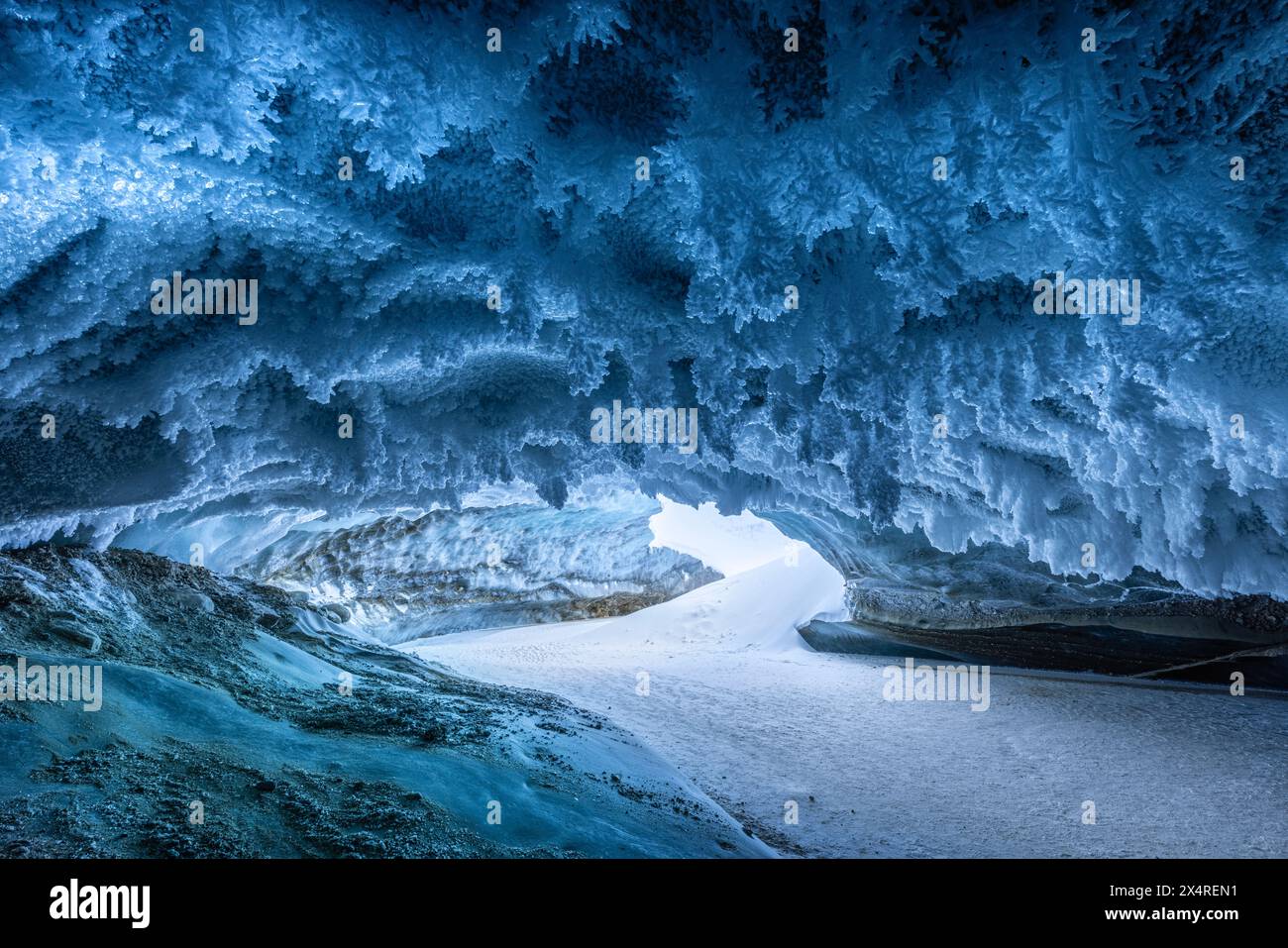 Grotte de glace Castner Glacier près de Delta Junction, Alaska, États-Unis Banque D'Images