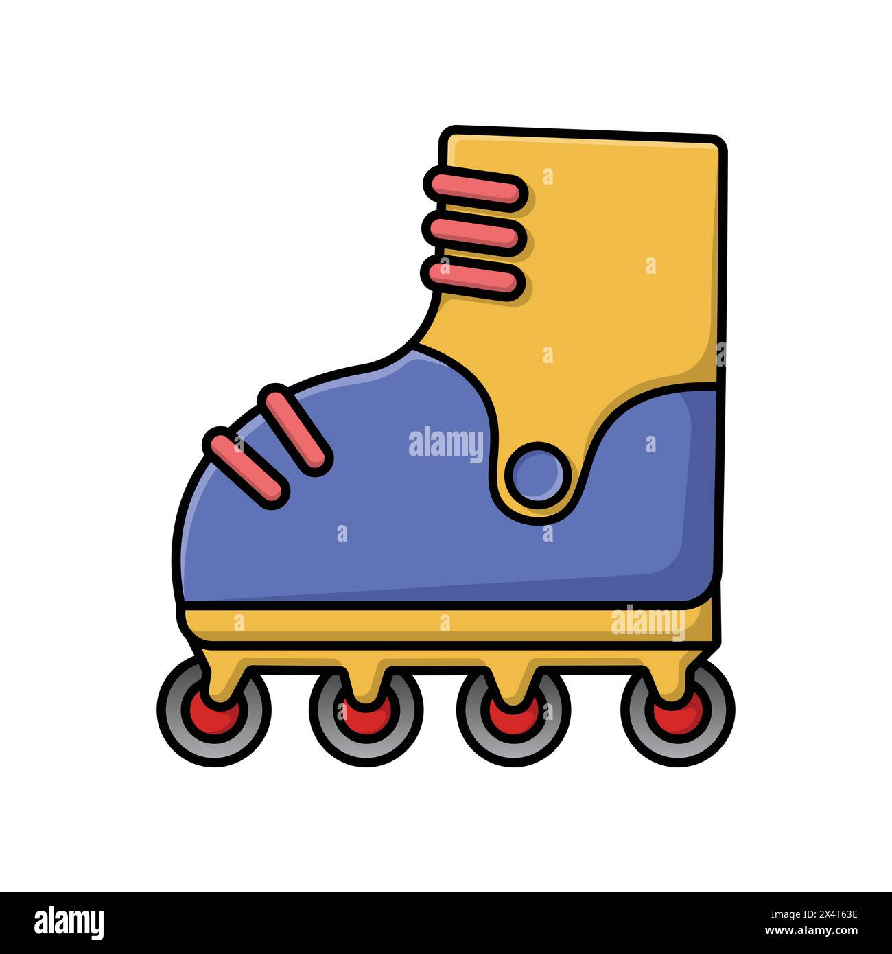 roller skates sport illustration vectorielle d'icône isolée pour le concept de style rétro vintage et l'élément de conception Illustration de Vecteur