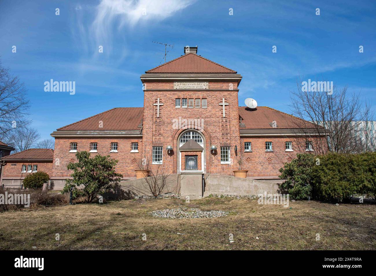 Harjun paarihuone, ancienne morgue et centre de jeunesse, à Aleksis Kiven katu 3 dans le district de Vallila à Helsinki, Finlande Banque D'Images