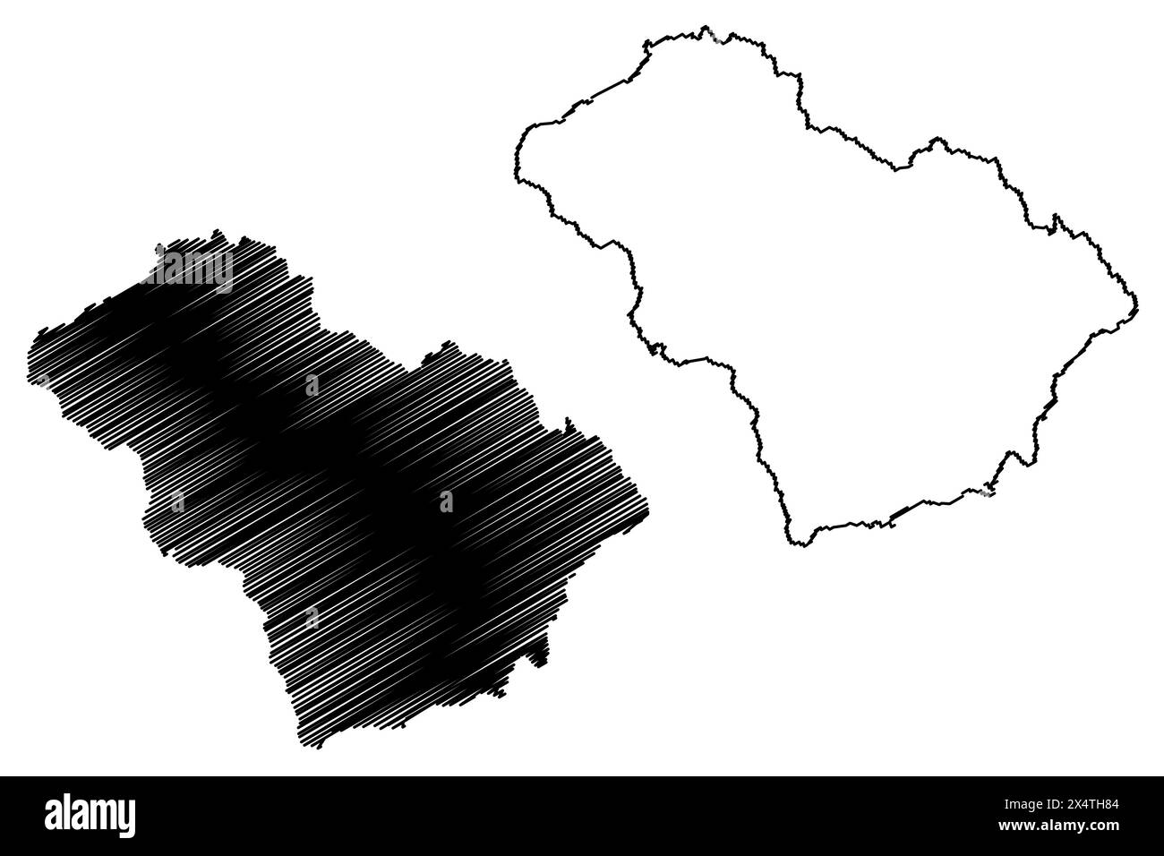 District de Murtal (République d'Autriche ou Österreich, Styrie, Steiermark ou état de Štajerska) carte illustration vectorielle, schéma de scribble carte de Bezirk Murtal Illustration de Vecteur