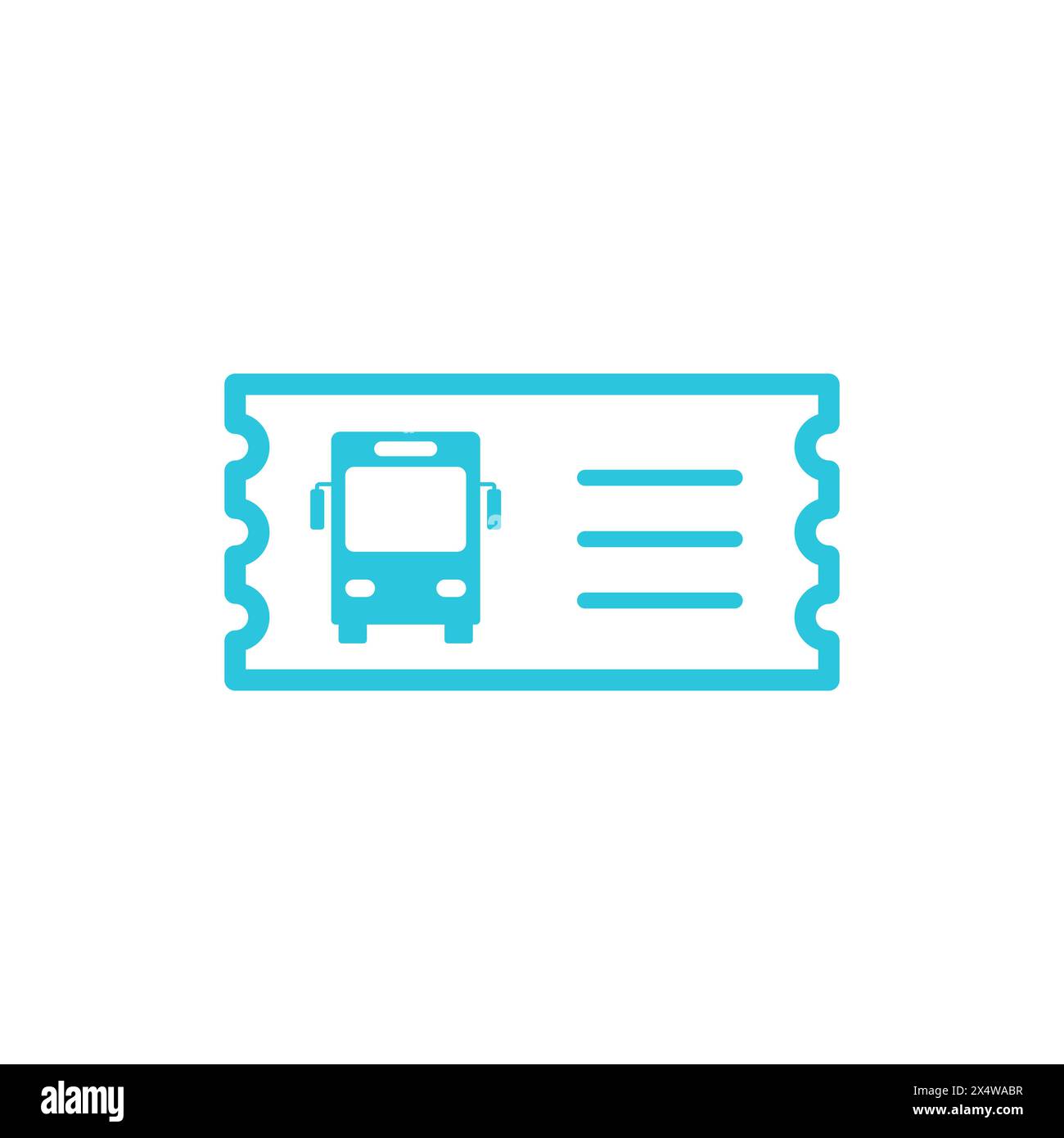 Icône de billet de bus de voyage. Isolé sur fond blanc. À partir du jeu d'icônes bleues. Illustration de Vecteur