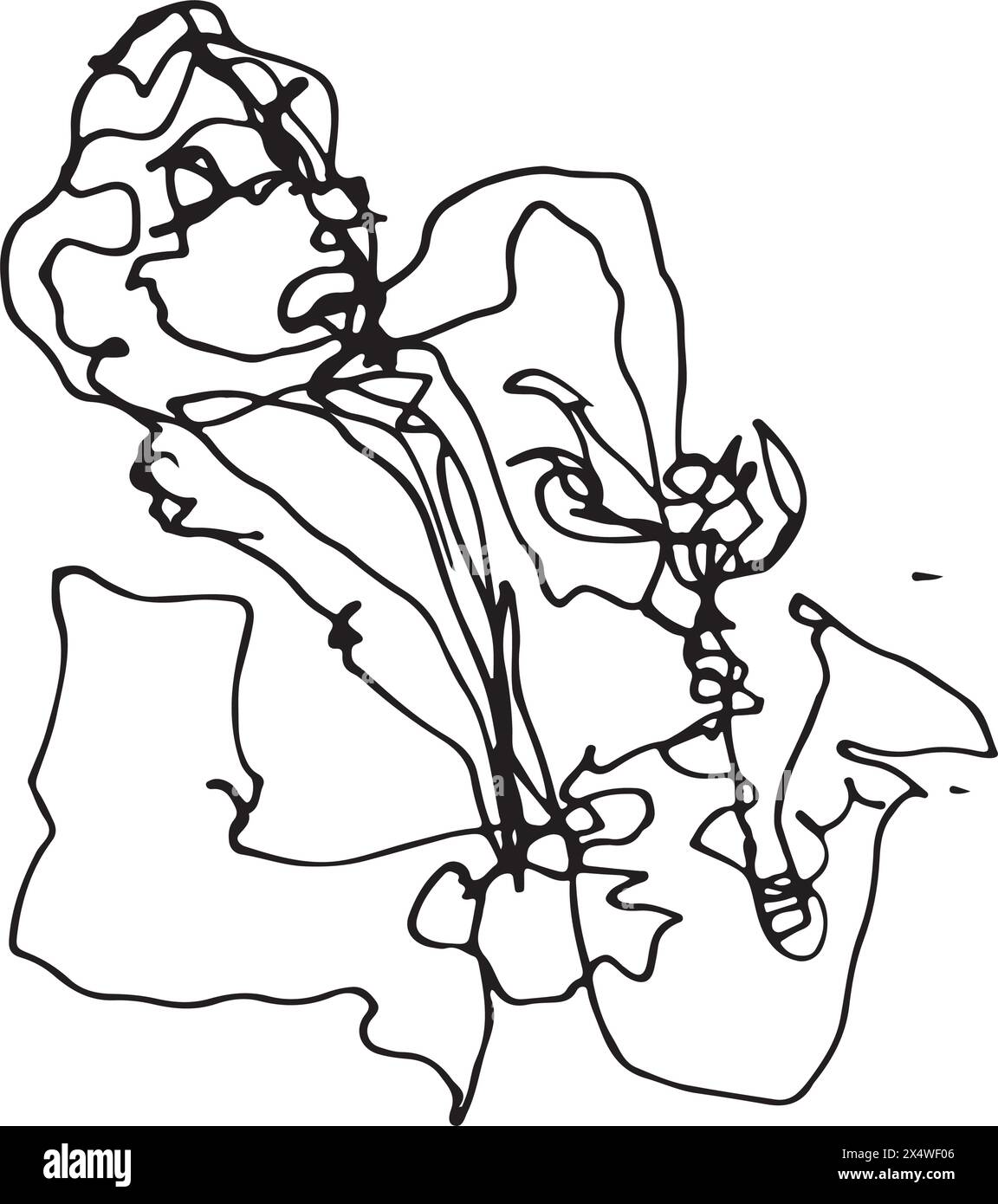 Esquisse abstraite, dessin à la main de Saxophone Player Illustration de Vecteur