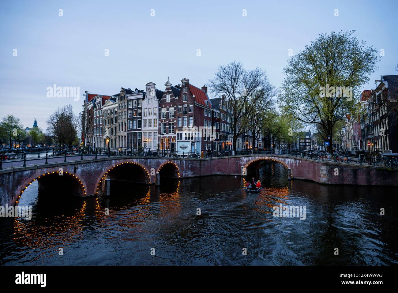 Canal en demi-cercle Keizersgracht à Amsterdam, pays-Bas. Banque D'Images