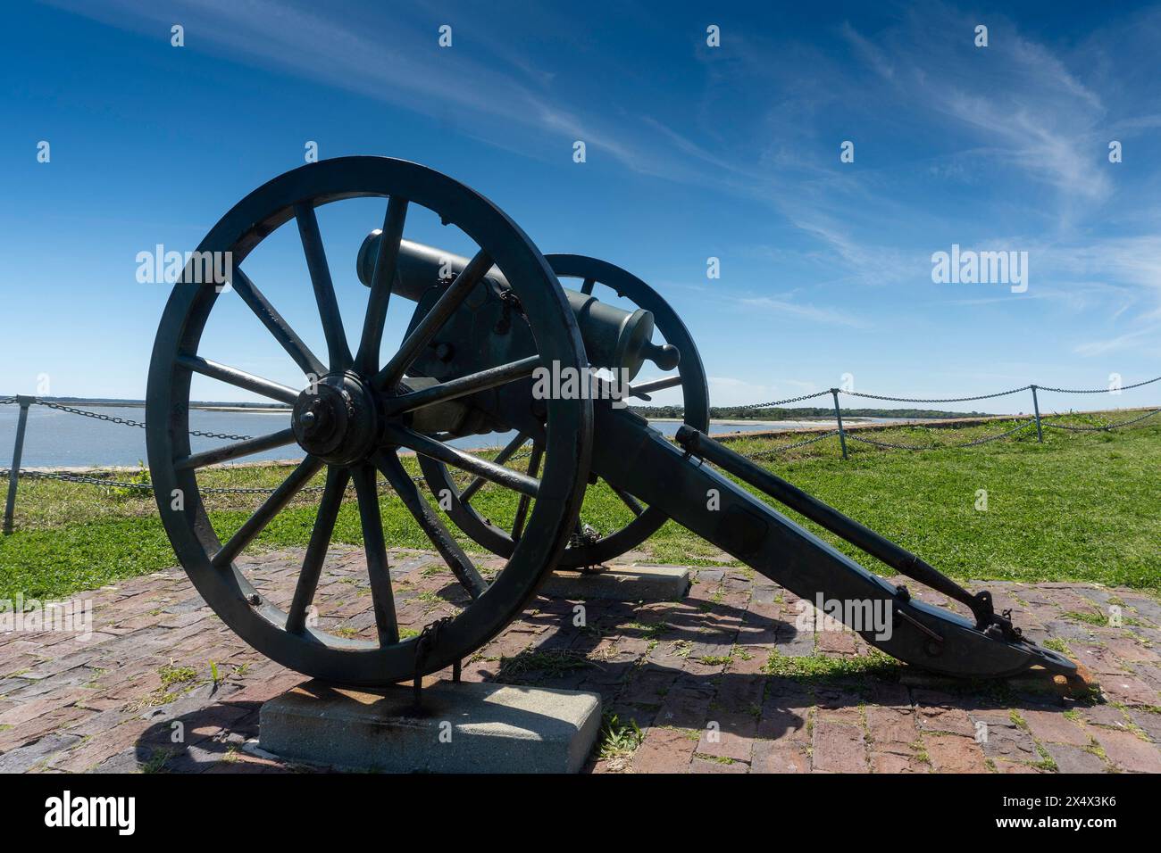 Un canon de la guerre de Sécession à Fort Sumter, SC Banque D'Images